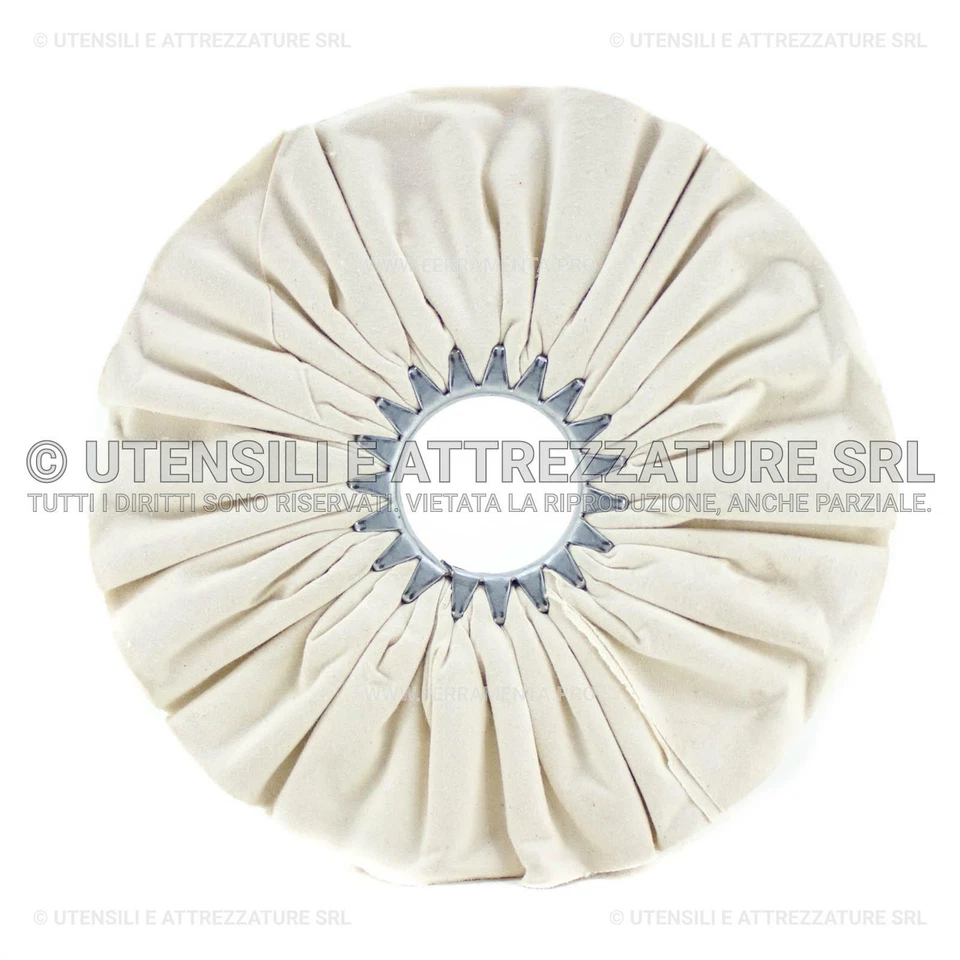 DISCO RUOTA in COTONE VENTILATO per LUCIDATURA ACCIAIO INOX METALLI OTTONE LUCID - Immagine 4 di 4