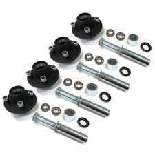 (Pack of 4) Trailer Axle Kit with Hubs, Spindles, Grease Seals, Caps & Bearings