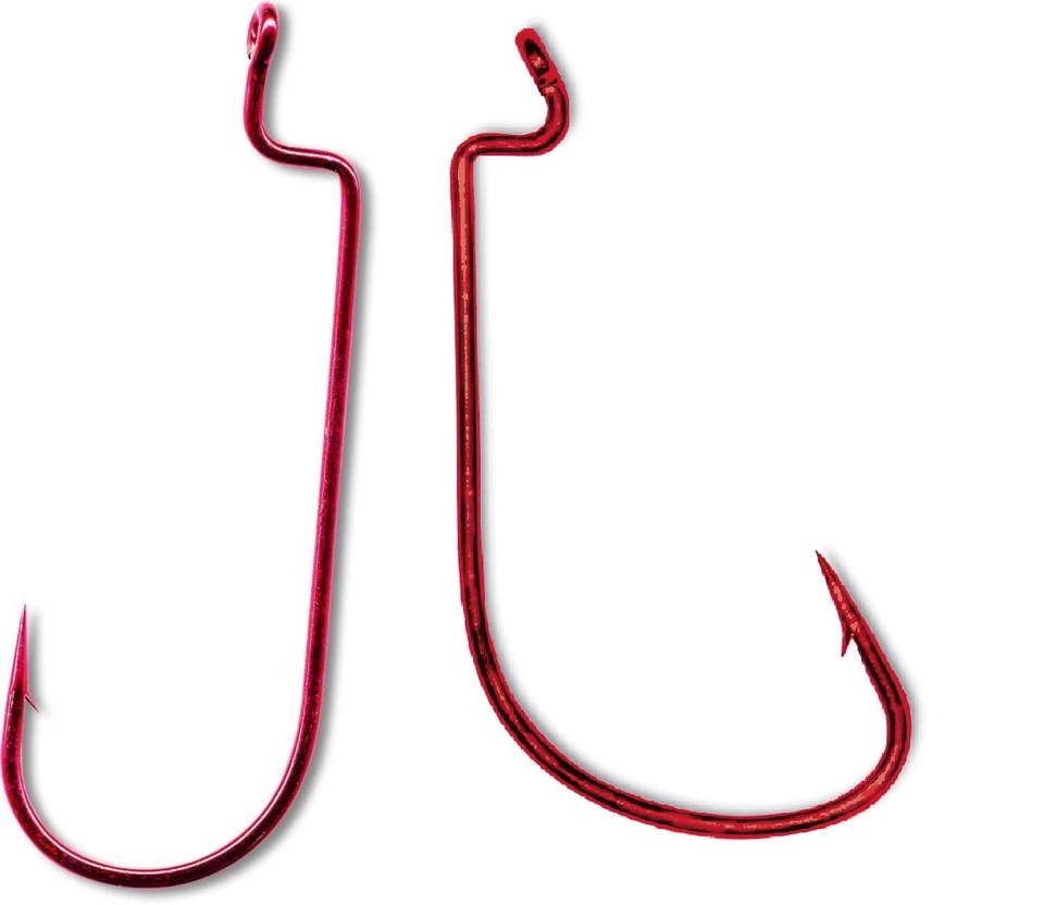 Quantum Mustad Dropshot Drop Shot Wurm Haken Dropshothaken rot Worm Hook