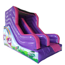BBOL-100 - 15x10x13ft - 6.5ft Platform slide - PURPLE AND PINK / UNICORN