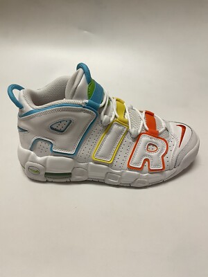 Size 6 (GS) - Nike Air More Uptempo Mid White Rainbow for