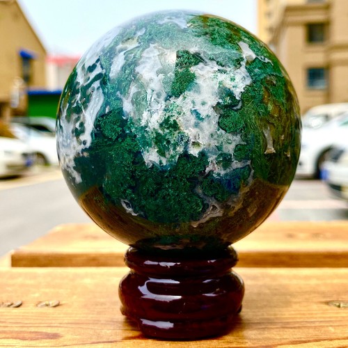 1.36LB Natural Water Grass Agate Ball Quartz Crystal Ball Healing - 第 7/12 張圖片