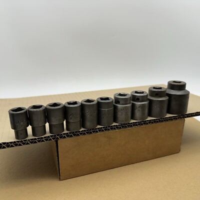 10 Pc MAC TOOLS VP  1/2'' DRIVE 6 PT SHALLOW IMPACT SOCKET Set 3/8''- 1-1/4''