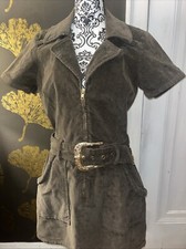 Show Me Your MuMu Outlaw Mini Dress Corduroy Green Size XL