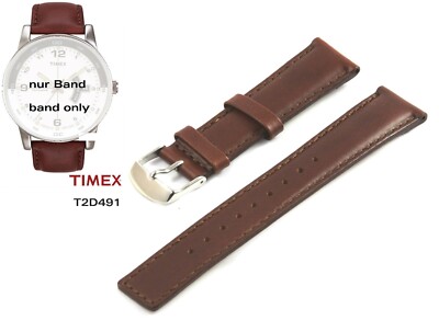Timex Ersatzarmband T2D491 Ewiger Kalender hochwertiges Ersatzband Leder 20mm 