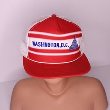 Vintage WASHINGTON, D.C. Snapback Hat Cap Trucker Foam Mesh Rope