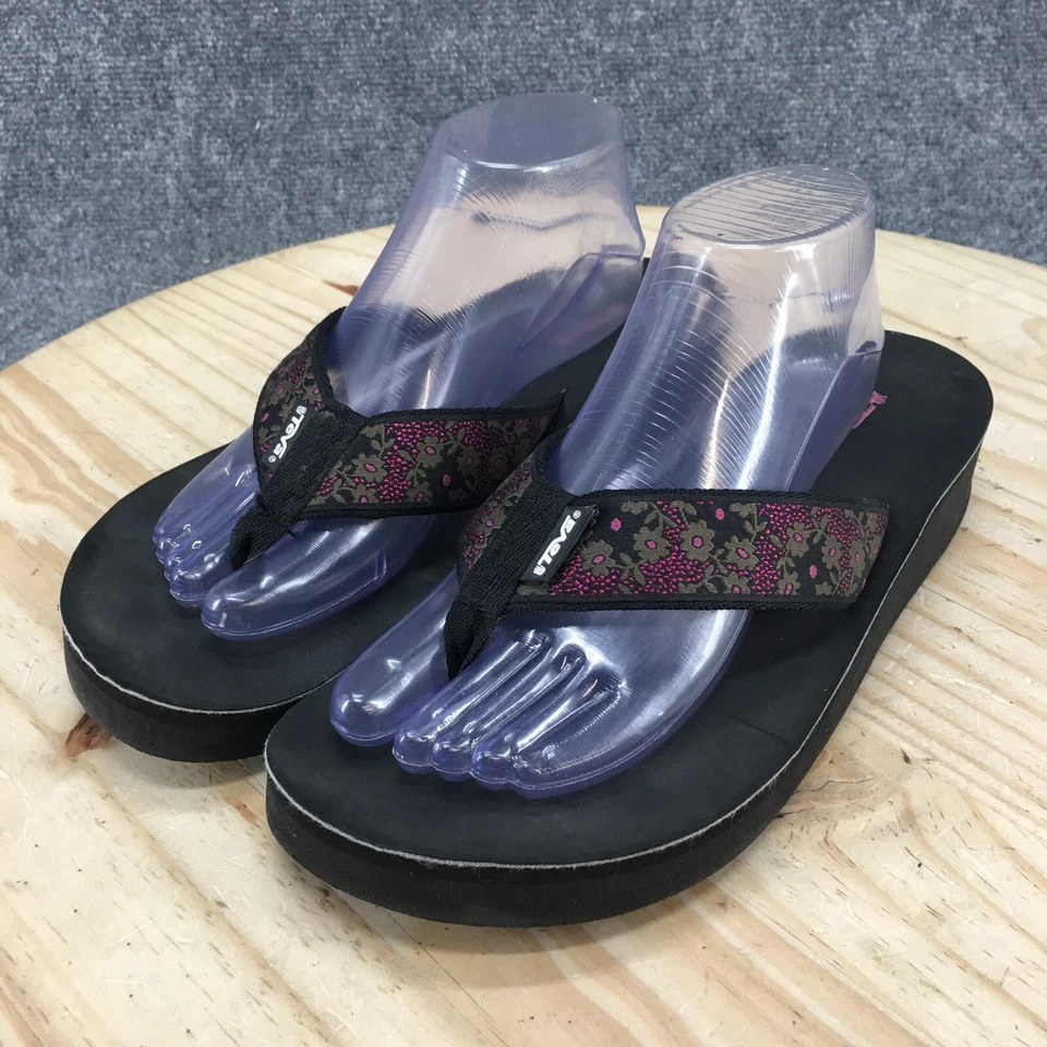 Sandalias Teva para mujer 11 chanclas tanga multicolor puntera floral sin cordones 6139 Foto 3 de 4