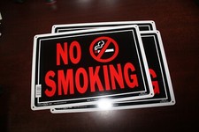 " NO SMOKING "  NEW SET OF 3 SIGN 10" x 14" Aluminum  metal  Hillman Signs