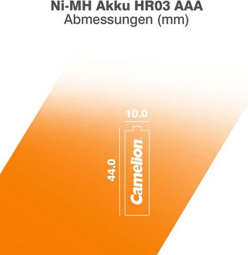 8x Camelion Akku Ni-MH AAA HR03 Micro 1,2V 1100 mAh (2 x 4er Blister) - Bild 6 von 7