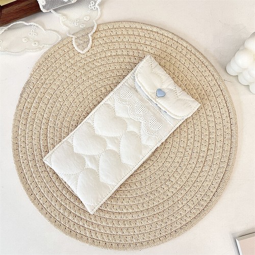 Solid Color Glasses Bag Coin Purse Sunglasses offres Storage Quilted Love Lipstick -wf