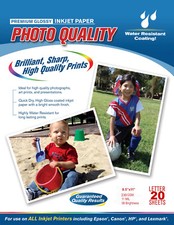 8.5 X 11 Premium Glossy Photo Paper 200GSM 11MIL 98 Brightness 20 Sheets pack