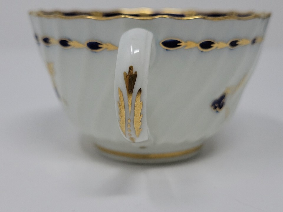 Worcester Dr. Wall Tea Cup and Saucer Cobalt Bellflower & Gold C. 1790 ...
