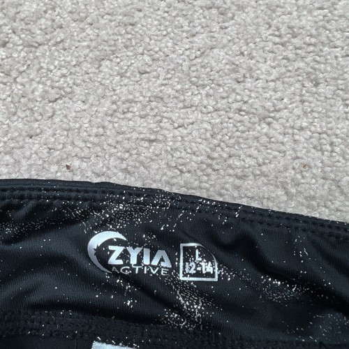 Zyia Active Leggings Girl’s Black Silver Pull On Size Large - Picture 11 of 12