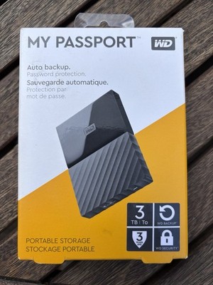 WD 3TB My Passport Portable External Hard Drive USB 3.0 Black WDBYFT0030BBK-WESN
