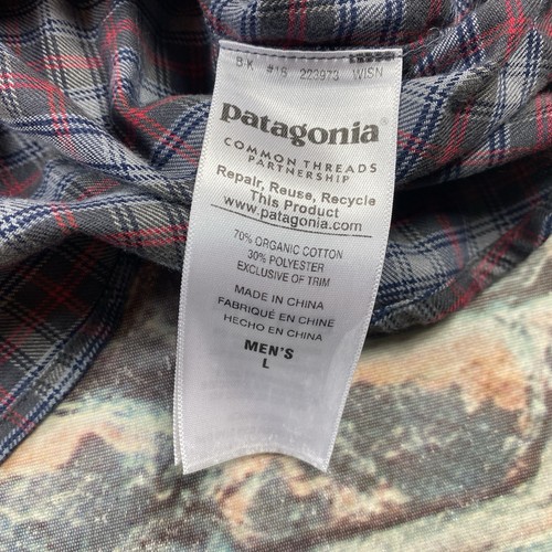Patagonia Shirt Adult Large Red Plaid Organic Cotton Button Down Flannel Mens - Picture 6 of 12