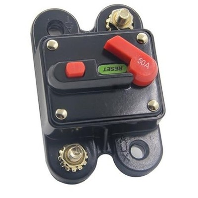 12V/24V DC Circuit Breaker 50A Manual Reset Stereo Audio Fuse Holder 50AMP for T