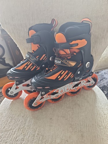 Patins à roulettes semi-professionnels réglables Cougar noir et orange Neuf  - Photo 1/7