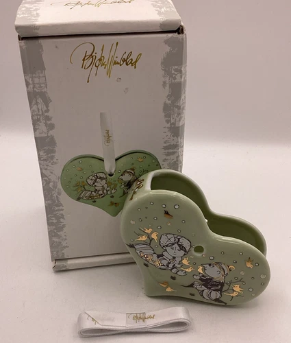 Bjorn Wiinblad Ceramic Hanging Heart Green 5.5cm 2016 New Boxed