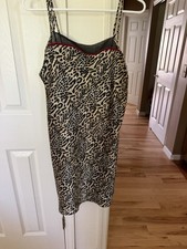 Vintage 1990s California Dynasty Intimates Satin Leopard Print Gown