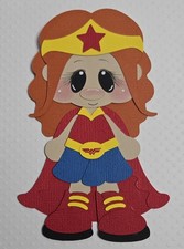 Wonder Woman Kid Red Hair. Scrapbook, Card making Paper Piecing