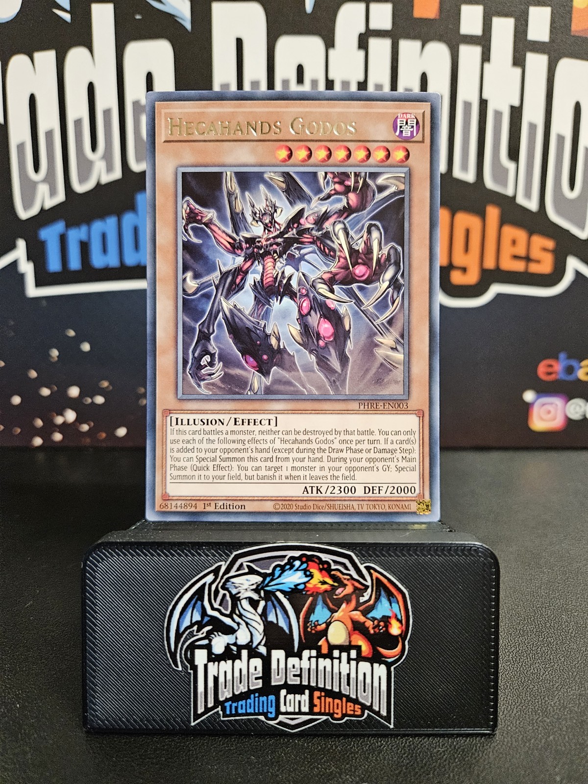 PHRE-EN003 Hecahands Godos : Rare 1st Edition Mint YuGiOh Card