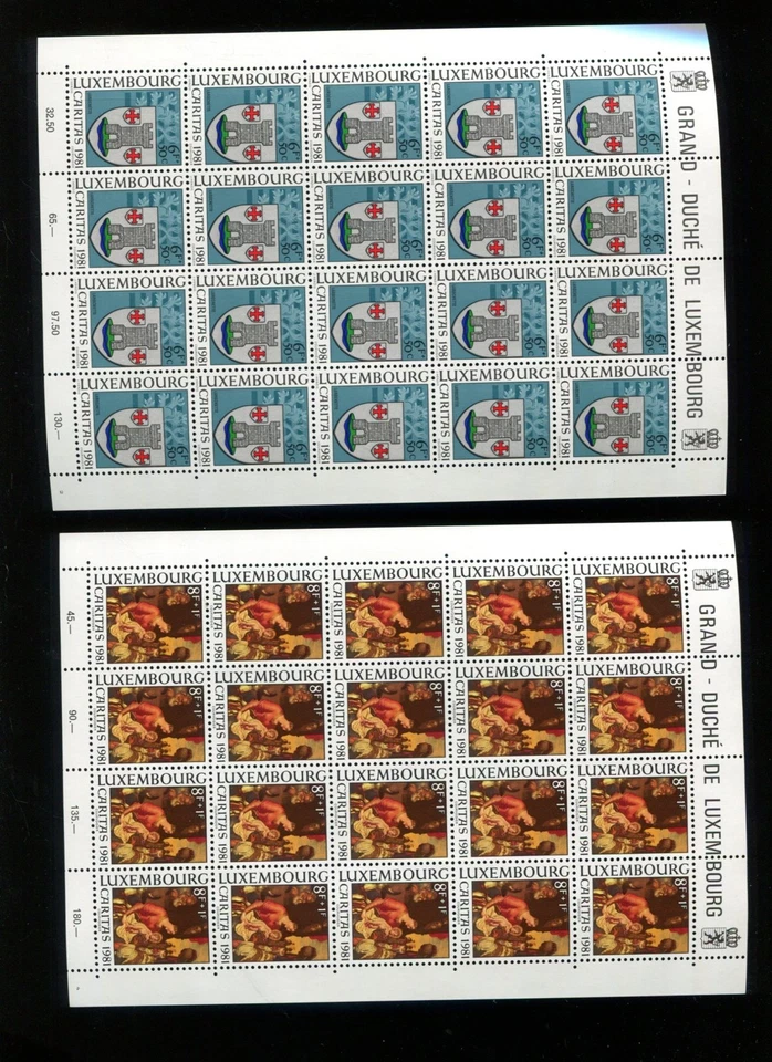 LUXEMBOURG MNH Mini Sheet Lot + Folder 10 Items - Image 3 of 4