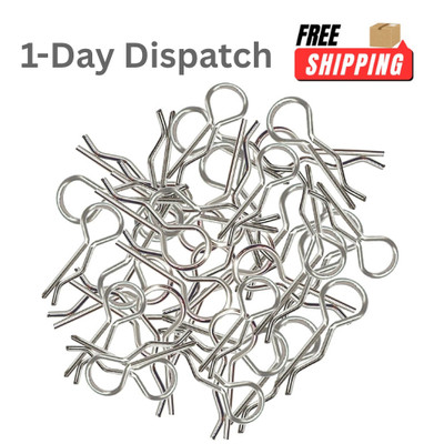 100pcs Universal RC Body Clips Pins 1/8 1/10 1/12 Scale Traxxas Silver
