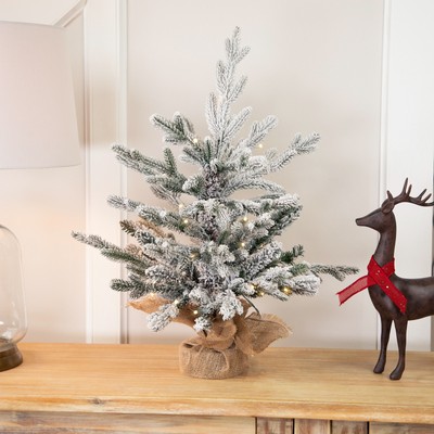 Real Touch  Pre-Lit B/O Tamarack Pine Artificial Christmas Tree with Burlap -