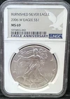 2006-W Burnished Silver Eagle Dollar NGC MS 69