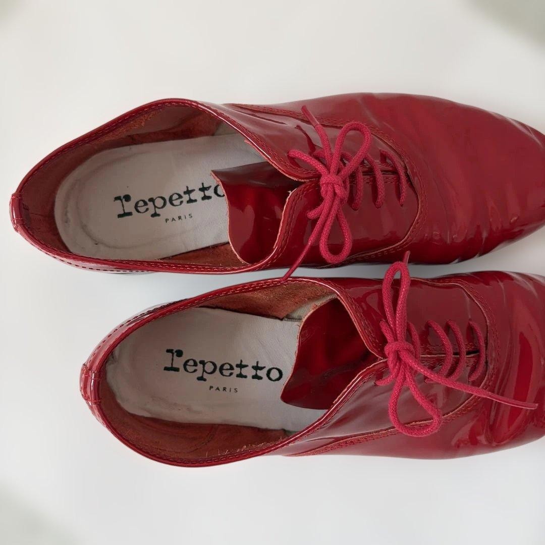 Repetto Zizi Patent Lace Up Shoes 37 Red - Gem