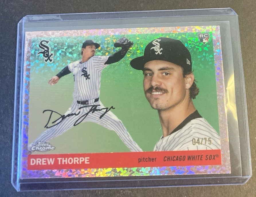 2025 Topps Chrome Platinum Drew Thorpe Rose Gold Mini-Diamond Refractor /75 #372