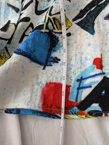 Ali Miles Womens Button Up Top Size PS Petite Art To Wear Funky Buttons Colorful - Picture 10 of 11