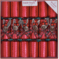 Glencoe Large Handmade Luxury Red Traditional Christmas Crackers (6 Pack)