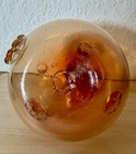 Vintage Amber to Orange Hand-blown Glass Bottle Fish Hallmark  — photo 4