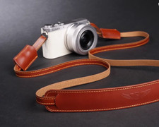 Handmade Genuine real leather camera strap neck strap for EVIL Camera01-057