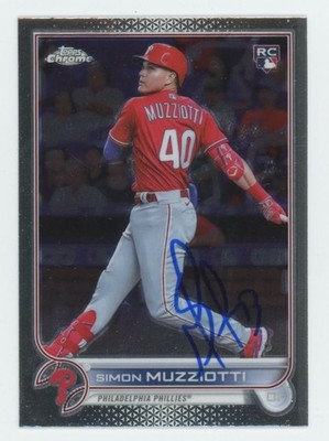 2022 Topps Chrome Update Simon Muzziotti Rookie Auto Phillies #USC158 COA RC