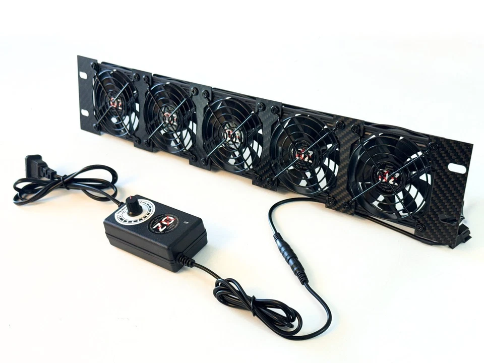 2U Rackmount Cooling Exhaust Fan Panel Quiet High-Airflow 19" Server AV Cabinet - Image 4 of 4