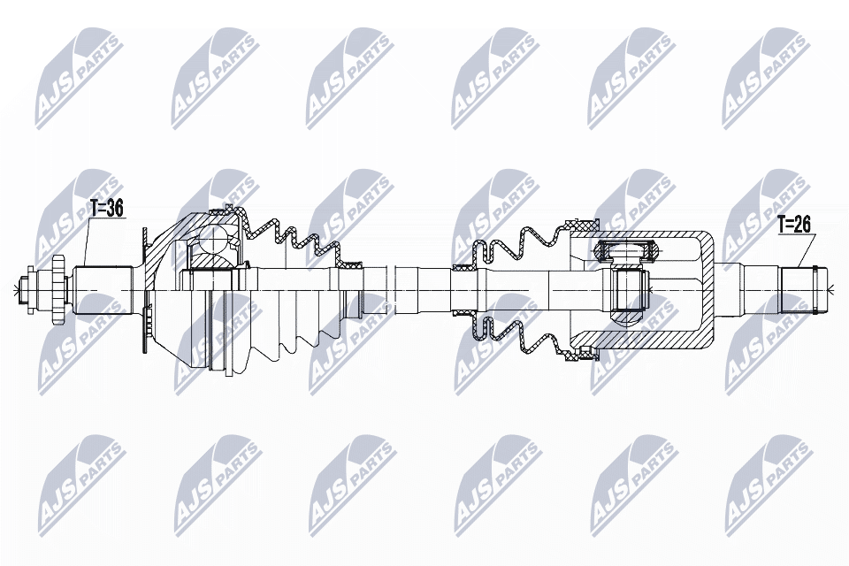 NTY NPW-VW-125 Drive Shaft for SEAT,SKODA,VW - Image 8