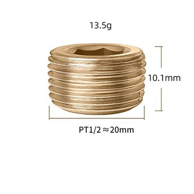 Copper/Iron Internal Hex Male Blanking Plug Threads Hydraulic Socket Blanking