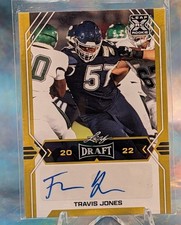Travis Jones Auto Baltimore Ravens 2022 Leaf Draft Autographs Gold RC  #BA-TJ2