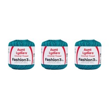 3 PCS Aunt Lydia Fashion Warm Teal Crochet Thread Gauge 3 Cotton 150y
