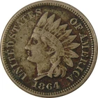 1864 Indian Head Copper-Nickel Cent F Fine Details Penny SKU:CP1164