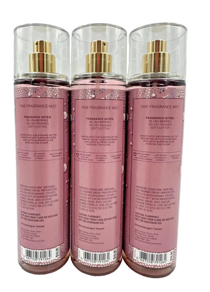Spray vaporizador de fragancia fina de gamuza rosa Bath & Body Works 8 oz - Lote de 3 botellas Foto 2 de 2