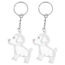 2 Pcs Pet Hair Memorial Bottle With Keychain For Dog Keepsake Holder