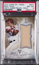 2015 TRIPLE THREADS UNITY TAG RELICS GOLD #MTT MIKE TROUT #/9 PSA 8