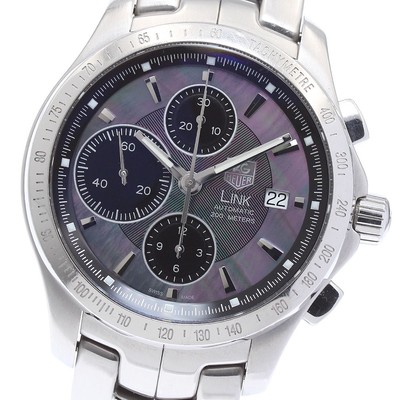 Tag Heuer Link Moon Pearl Date Chronograph Jp Ltd 350 Cjf211M SS 41mm Grade B+  
