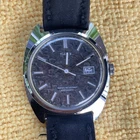 Vintage 1976 Timex Viscount  Date - Mens Automatic - Gray Green Camo Dial Watch
