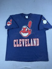 Vintage Cleveland Indians T Shirt Size 2XL Blue Chief Wahoo MLB Baseball 90s