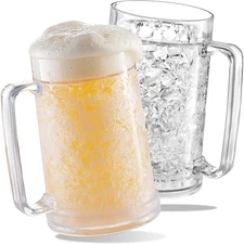 Beer Mugs For Freezer, Double Wall Insulated Plastic Glasses – Freezer Mugs, ...