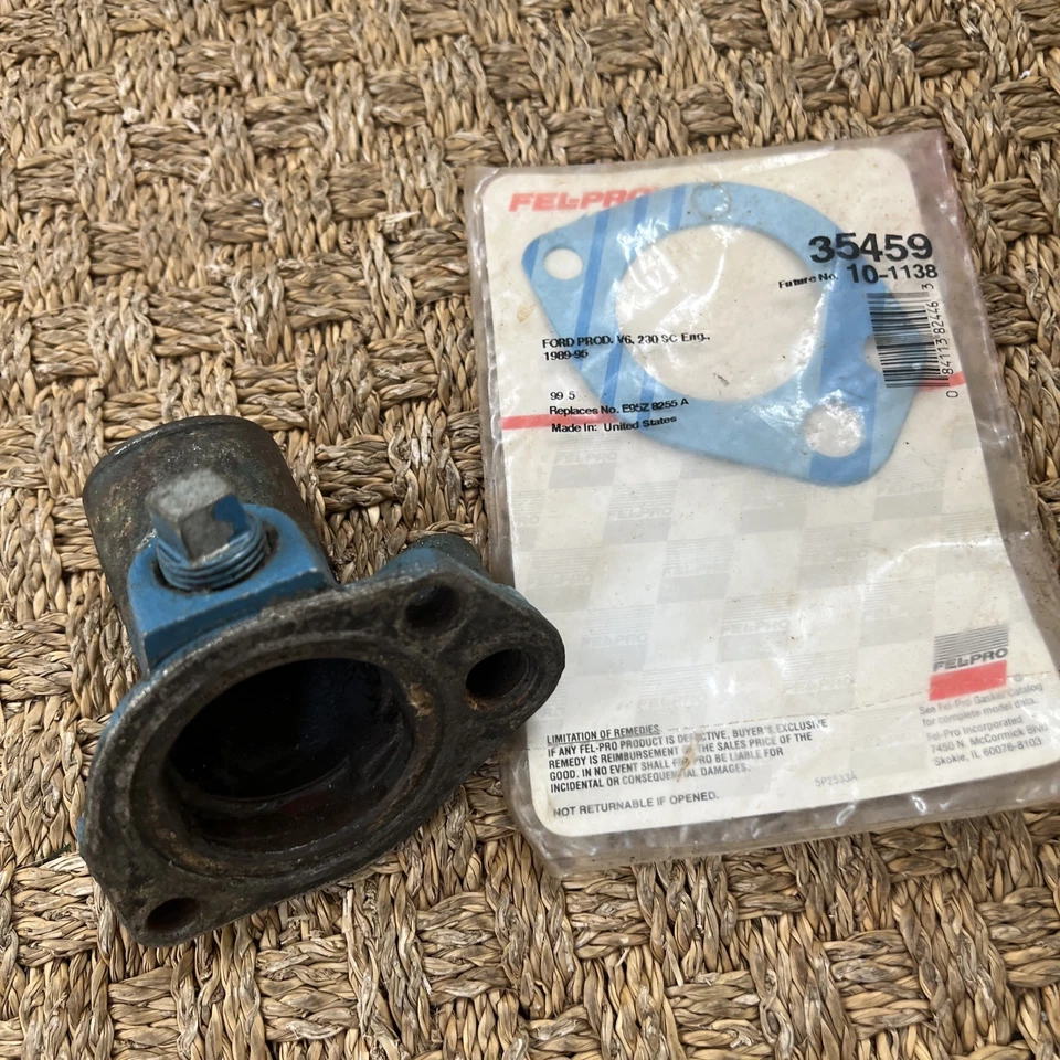 Conjunto de carcasa de termostato Ford Torino 1970 C8OE-8592-A fabricante original con 35459 Fel-Pro Foto 2 de 4